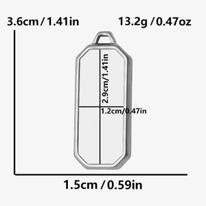 Detailed size specifications for the 304 stainless steel octagon pendant necklace
