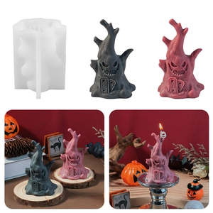 Halloween Φάντασμα Κορμός Δέντρου Καλούπι Σιλικόνης RIP Ταφόπλακα DIY Κεριά Σαπούνι Ρητίνη Χειροτεχνία Τρομακτική Διακόσμηση