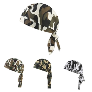 Camouflage Pirate Hat Breathable Polyester Cotton Durag Outdoor Cycling Running Sports Bandana Headwrap For Men Women