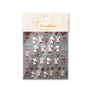 Japanese style nail art stickers featuring cute vintage rabbits and red strawberries