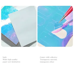 Fogli olografici Aurora per nail art con retro adesivo per design manicure fai-da-te