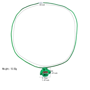 Detailed Christmas sweater pendant measurements with 33 inch cord length and 10.05g weight