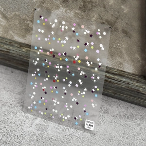 Japanese style colorful geometric star and dot nail art stickers with thin flexible adhesive