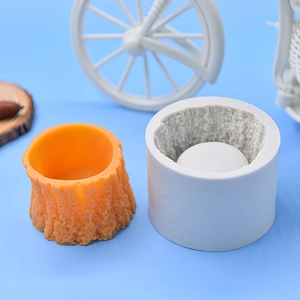 Hollow tree stump silicone mold for succulent pots and DIY concrete casting projects