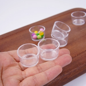 Mini gobelets en plastique transparent pour dessert miniature de maison de poupée