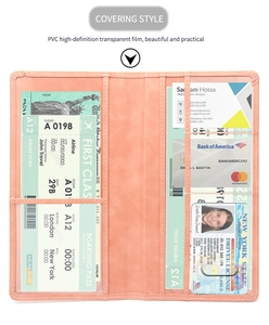 Pink faux leather driver license holder with high-definition transparent PVC window slots