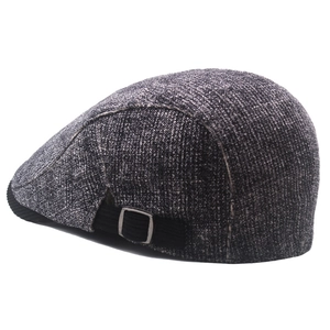 Casquette gavroche vintage grise doublée chaude avec boucle de réglage en métal