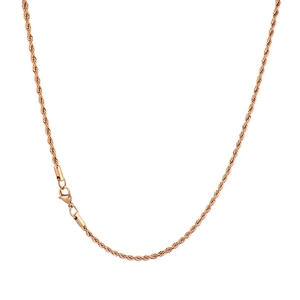 3mm rose gold stainless steel rope chain necklace with lobster clasp for men and women