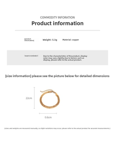 Détail du bracelet en maille plaqué or 18 carats pesant 5,3g avec longueur de 22cm