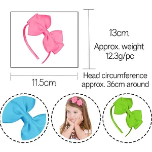 Handmade oversized grosgrain bow headband for girls, multi-color hair accessories, 13x11.5cm