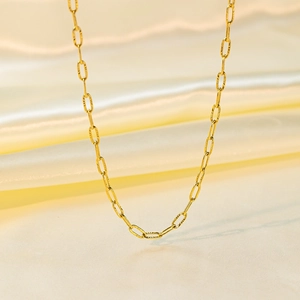 Minimalist 18k gold plated stainless steel embossed rectangular link bracelet for women