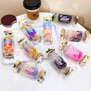 Multi-colored high elasticity hair ties in candy shaped containers for girls and kids