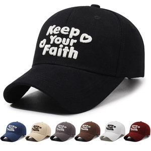 Baseball Cap Baumwolle Stickerei Keep Your Faith Buchstabe Herz Verstellbar Gebogene Krempe Sonnenschutz Unisex