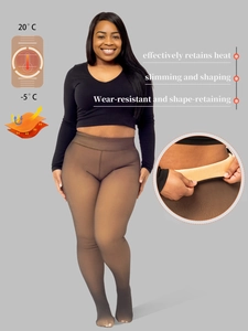 Detail der warmen Thermo-Leggings mit dickem Fleecefutter und hauttransparentem Effekt
