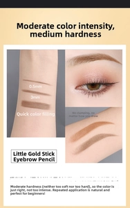 Dual-ended eyebrow pencil with 0.5mm tip and 3mm flat edge for precise definition