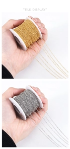 Detail of gold and silver plated stainless steel O-chains for DIY necklace jewelry making