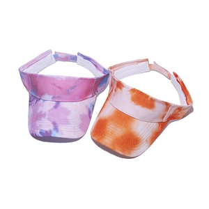 Set of two vibrant tie-dye sun visors for unisex outdoor sports and sun protection