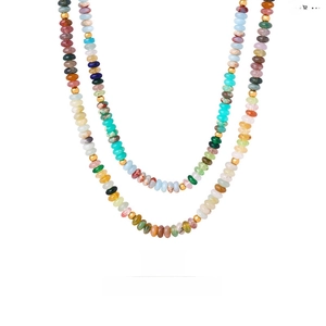 Handmade Multicolor Natural Stone Beaded Necklace For Women Titanium Steel Tiger Eye Beads Bohemian Vintage Jewelry Gift