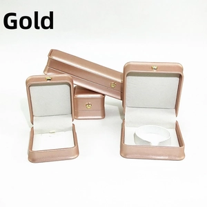 Macro detail of gold crown jewelry box set with white velvet interior and PU leather