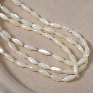 Natural Trochus Shell Beads Oval Rice Shape Polished Loose Beads For DIY Jewelry Making Bracelet Necklace Earring Crafting