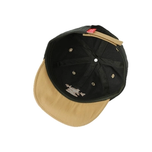 Toddler color-block baseball cap with flat brim and internal reinforced seams