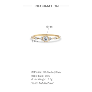 Detailed view of S925 sterling silver double-layer ring with AAAAA zircon stones