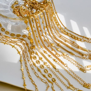Elegant 18K gold plated stainless steel multi-style link bracelet set for women
