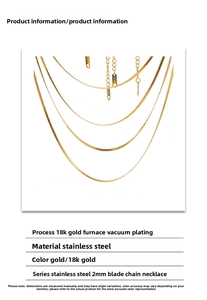 Detail of 18K gold-plated stainless steel multi-layer snake chains with 2mm width