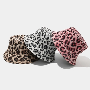 Fashionable leopard print reversible bucket hats for sun protection in multiple colors