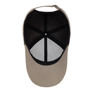 Adjustable khaki business baseball cap with breathable mesh lining and metal buckle