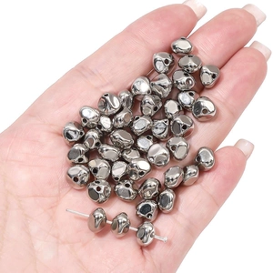 Macro shot of silver CCB irregular star beads for DIY necklace and jewelry making