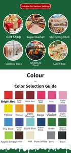 Detail view of 24 colorful plaid Christmas non-woven gift bags color chart options