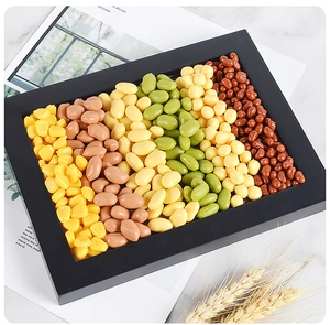 Detailed PVC grain model decor featuring corn, beans, and nuts in a sleek black frame