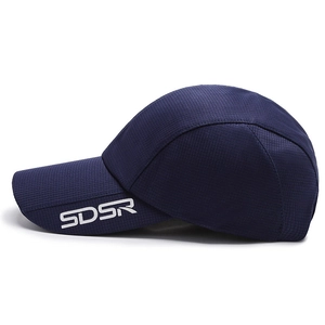 Quick-dry navy blue baseball cap with SDSR logo for breathable outdoor sun protection