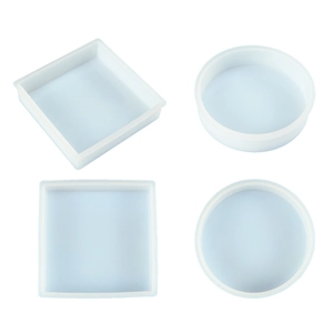 Thickened round and square silicone resin coaster molds for DIY craft art projects