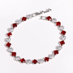 Detailed close-up of 18k gold-plated clasp and square zircon beads for DIY jewelry