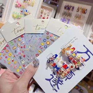 Nail Art Stickers 5D Embossed Relief Self Adhesive Cartoon Tiger Chinese New Year Decorative DIY Manicure Decals