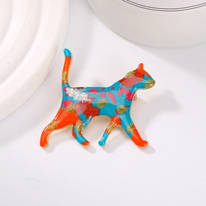 Colorful Cute Cat Brooch Enamel Animal Kitty Lapel Pin Zinc Alloy Cartoon Fashion Jewelry Gift For Women Kids Bag Decor