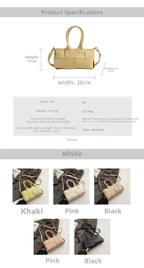 Guida alle taglie con dimensioni per la borsa quadrata intrecciata in pelle PU con manico