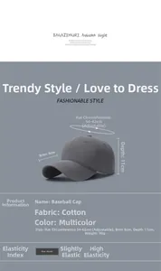 Detail view of a gray cotton baseball cap with adjustable strap and 54-62cm circumference