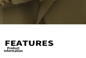 Detailed close-up of textured olive green twill fabric and marble patterned buttons