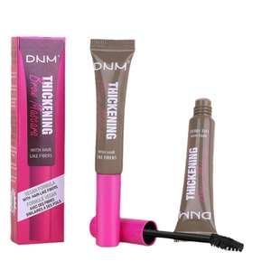 DNM Vegan Brow Mascara with thickening hair-like fibers and pink packaging set
