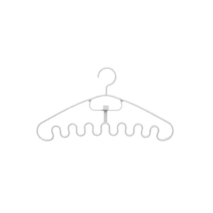 Witte golfvormige metalen hanger met 8 antislipgroeven voor sjaals en hemdjes