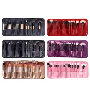 Professional Makeup Brushes Pony Hair Synthetic Fiber Wood Handle PU Storage Bag Cosmetic Tools Foundation Eye Shadow Powder