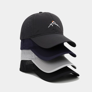 Baseball Cap Quick Dry Breathable Mesh Outdoor Sports Hat With Mountain Peak Embroidery Lightweight Adjustable