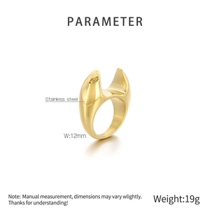 Macro shot of 12mm gold-plated stainless steel ring with unique irregular pointed design