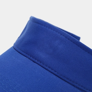 Royal blue breathable sun visor hat with premium stitching and twill texture detail