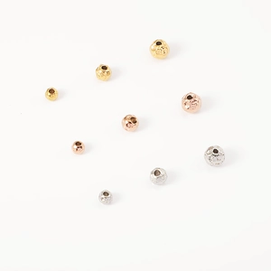 Hammered stainless steel beads in gold, rose gold and silver for DIY jewelry