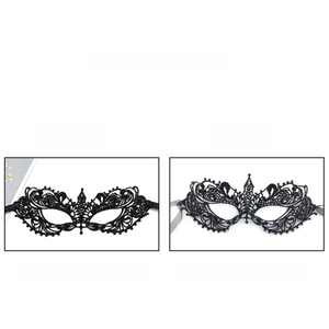 Detail comparison of flexible lace mask and rigid shaped 3D lace masquerade mask