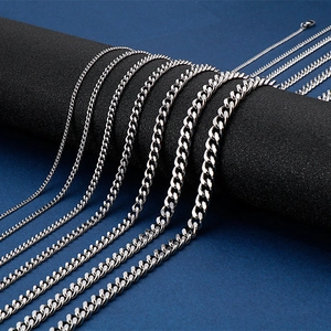 Cuban Link Chain Necklace Stainless Steel Polished Lobster Clasp Minimalist Hip Hop Punk Jewelry For Men And Women